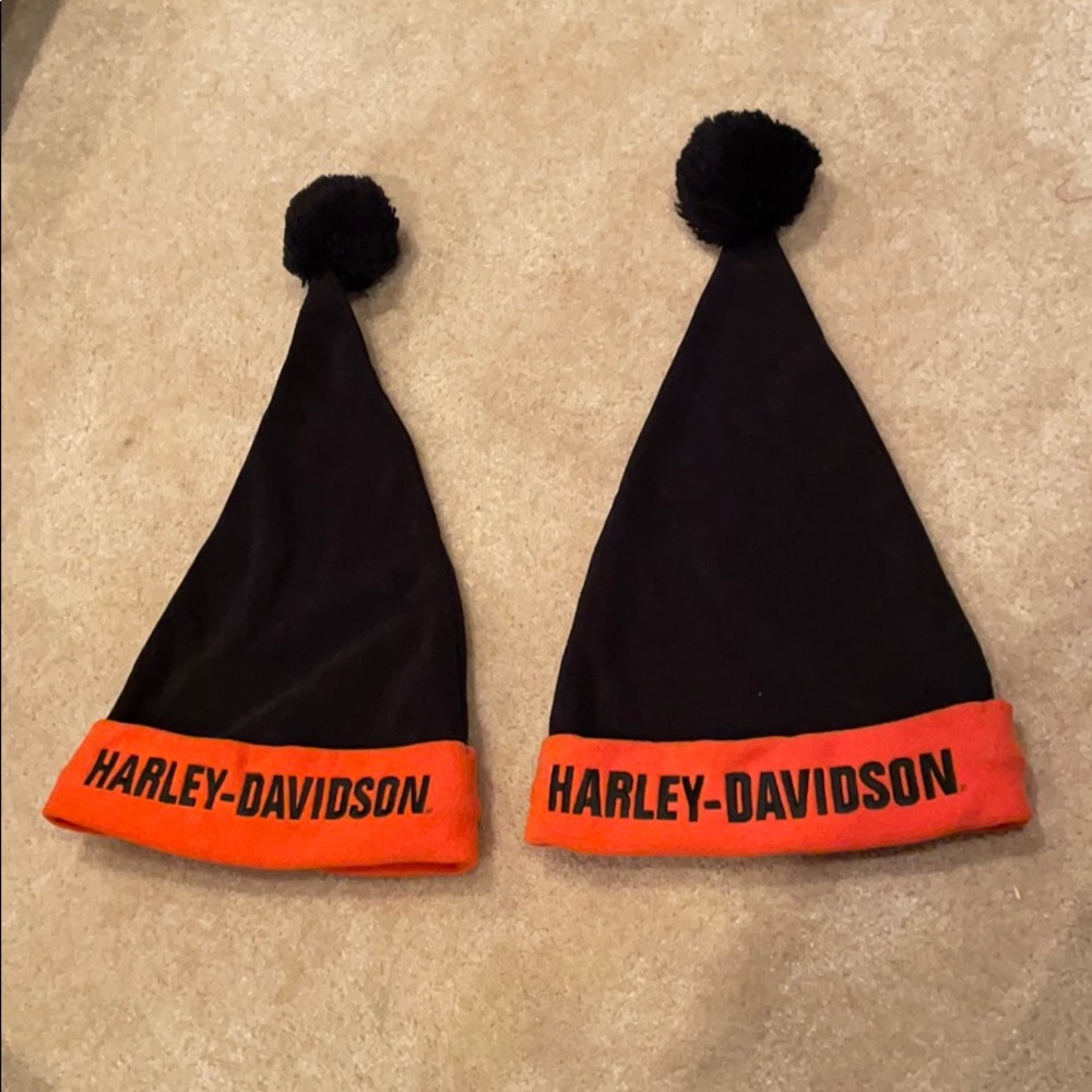 Harley Davidson Beanie Pom Christmas Elf Hats (2)